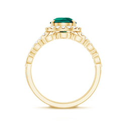 Designer Lab Grown Emerald Diamond Teardrop Engagement Ring with Wedding Band