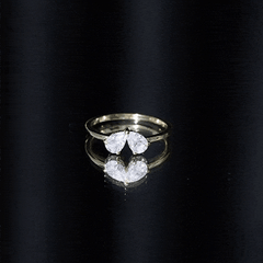 Moissanite Two Stone Promise Engagement Ring