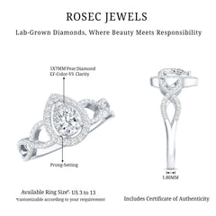 Pear Shape Lab Grown Diamond Teardrop Engagement Ring