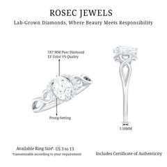Lab Grown Diamond Collar Engagement Ring in Infinity Shank