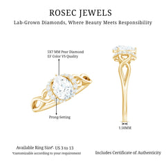 Lab Grown Diamond Collar Engagement Ring in Infinity Shank