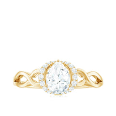 Lab Grown Diamond Collar Engagement Ring in Infinity Shank