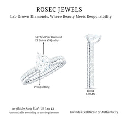 Pear Shape Lab Grown Diamond Solitaire Engagement Ring
