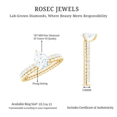 Pear Shape Lab Grown Diamond Solitaire Engagement Ring