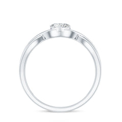 Lab Grown Diamond Heart Promise Ring in Crossover Shank