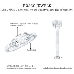 Heart Shape Lab Grown Diamond Solitaire Celtic Ring