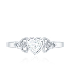 Heart Shape Lab Grown Diamond Solitaire Celtic Ring