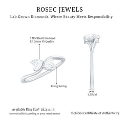 Heart Shape Lab Grown Diamond Toi Et Moi Promise Ring