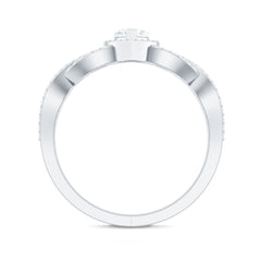 Heart Shape Lab Grown Diamond Criss Cross Engagement Ring