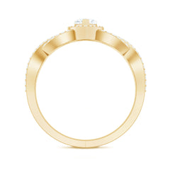 Heart Shape Lab Grown Diamond Criss Cross Engagement Ring