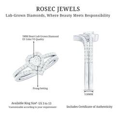 Heart Shape Lab Grown Diamond Bridal Ring Set