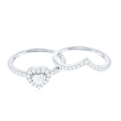 Heart Shape Lab Grown Diamond Bridal Ring Set