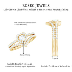 Heart Shape Lab Grown Diamond Bridal Ring Set