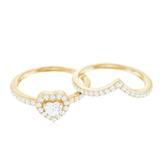 Heart Shape Lab Grown Diamond Bridal Ring Set