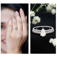 Pear Shaped Lab Grown Diamond Solitaire Engagement Ring