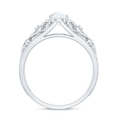 Pear Shaped Lab Created Diamond Solitaire Filigree Ring
