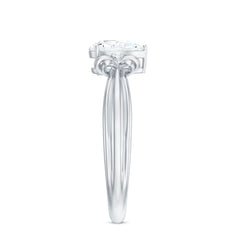 Pear Cut Lab Grown Diamond Solitaire Engagement Ring with Bow