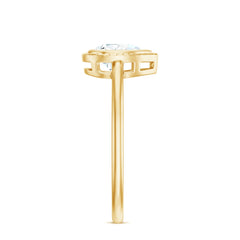 Pear Cut Lab Grown Diamond Solitaire Ring with Engraved Details