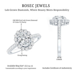 Oval Shape Lab Grown Diamond Halo Engagement Ring