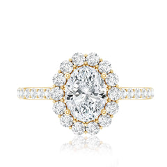 Oval Shape Lab Grown Diamond Halo Engagement Ring