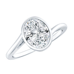 Oval Shape Lab Grown Diamond Solitaire Bypass Ring