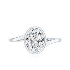 Oval Shape Lab Grown Diamond Solitaire Bypass Ring