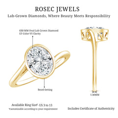 Oval Shape Lab Grown Diamond Solitaire Bypass Ring