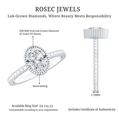 Vintage Style Oval Shape Lab Grown Diamond Solitaire Engagement Ring