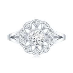 Lab Grown Diamond Nature Inspired Flower Engagement Ring