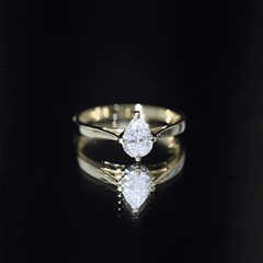 Solitaire Lab Grown Diamond Teardrop Engagement Ring