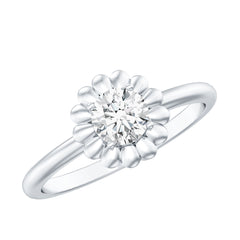 Solitaire Lab Grown Diamond Flower Ring