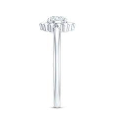 Solitaire Lab Grown Diamond Flower Ring
