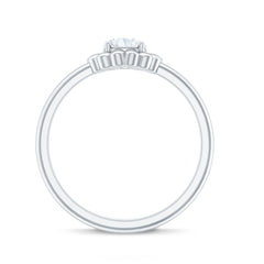 Solitaire Lab Grown Diamond Flower Ring
