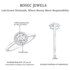 Lab Grown Diamond Promise Ring with Halo