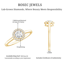 Lab Grown Diamond Promise Ring with Halo