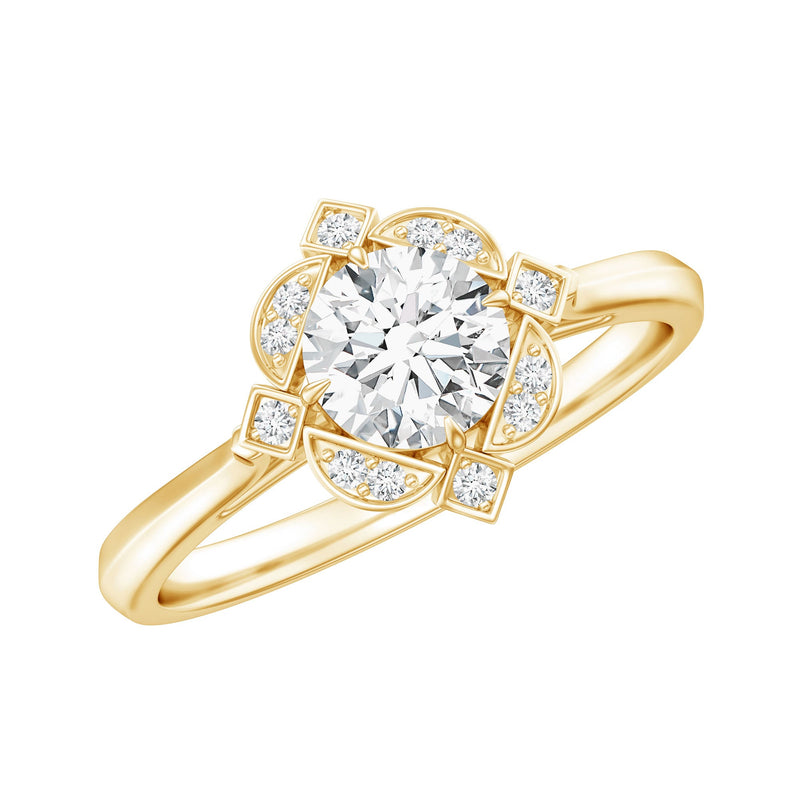 Vintage Style Lab Grown Diamond Engagement Ring
