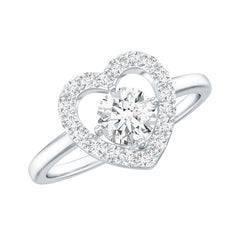 Minimal Heart Ring with Lab Grown Diamond
