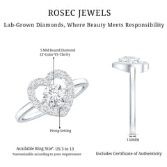 Minimal Heart Ring with Lab Grown Diamond