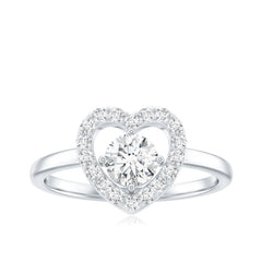 Minimal Heart Ring with Lab Grown Diamond