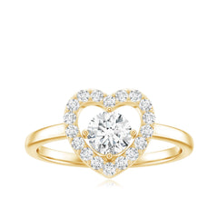 Minimal Heart Ring with Lab Grown Diamond