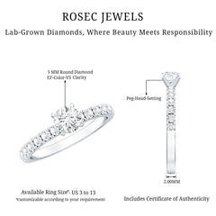 Minimal Solitaire Engagement Ring with Lab Grown Diamond