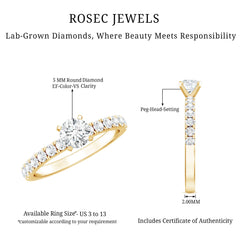 Minimal Solitaire Engagement Ring with Lab Grown Diamond