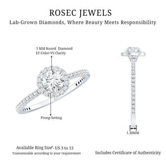 Round Lab Grown Diamond Promise Engagement Ring