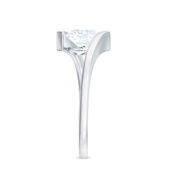 Simple Oval Shape Lab Grown Diamond Solitaire Bypass Ring