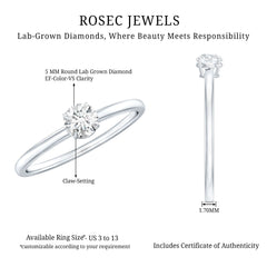 Brilliant Cut Lab Grown Diamond Solitaire Promise Ring