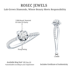 Nature Inspired Floral Engagement Ring with Lab Grown Diamond