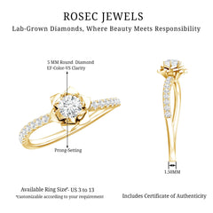 Nature Inspired Floral Engagement Ring with Lab Grown Diamond