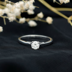 Minimal Round Lab Grown Diamond Solitaire Ring