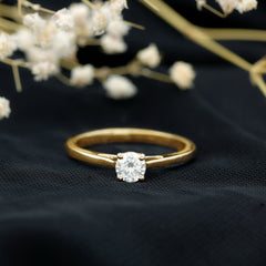 Minimal Round Lab Grown Diamond Solitaire Ring