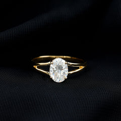 Oval Lab Grown Diamond Solitaire Ring in Split Shank
